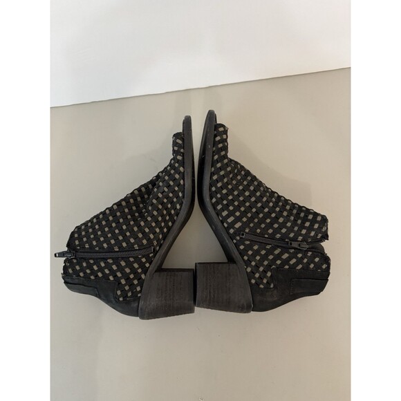 Journee Collection Booties Peep Toe Black Woven Peep Toe Block Heel Office 8.5 - Picture 6 of 8